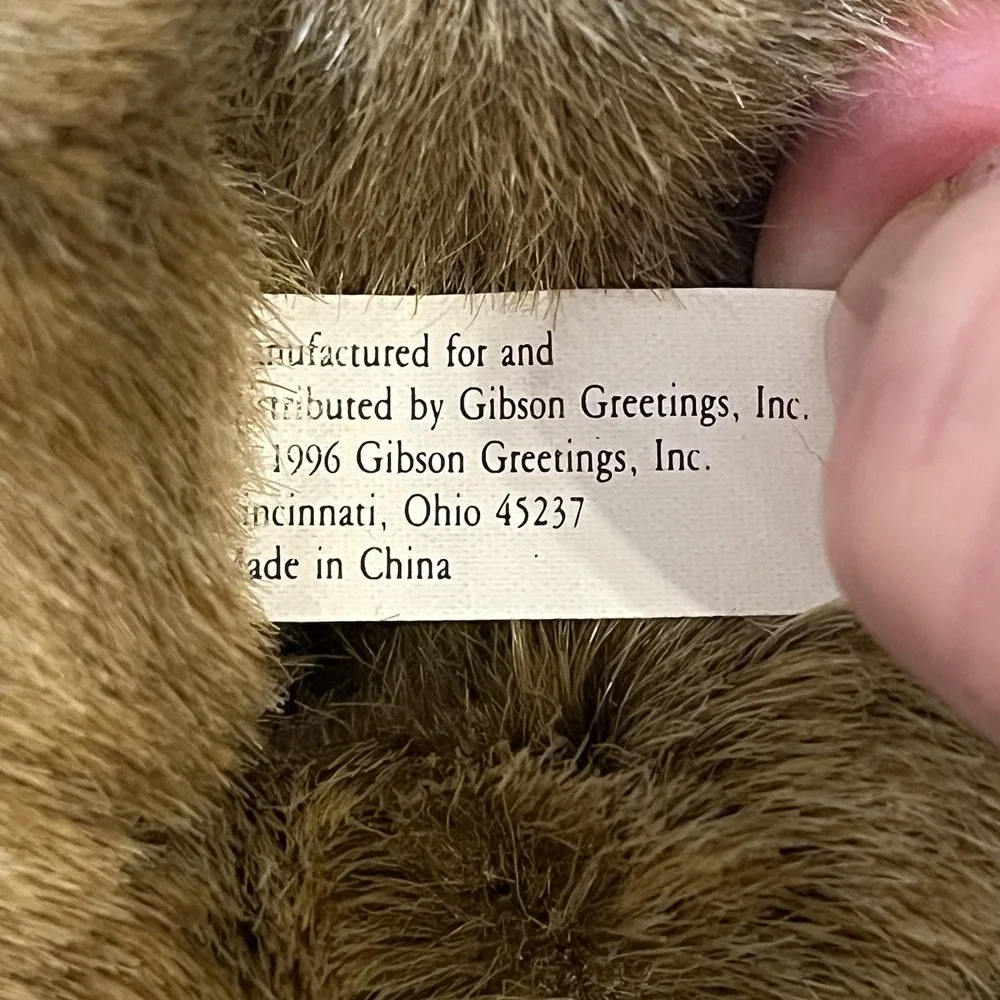 Gibson Greetings Blessings Praying Brown Bear 1996 Plush Stuffed Animal Vtg